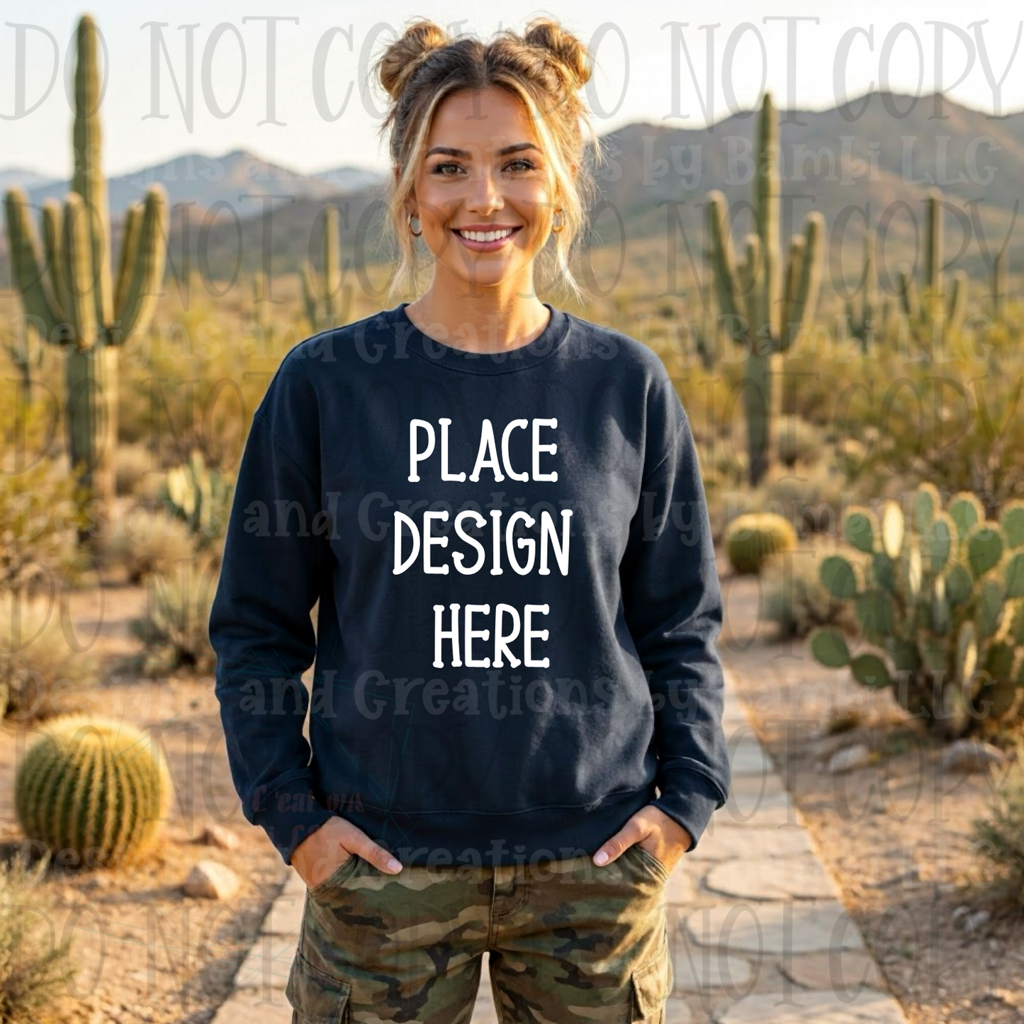 Desert Scene Apparel Mock Ups (Gildan Brand)