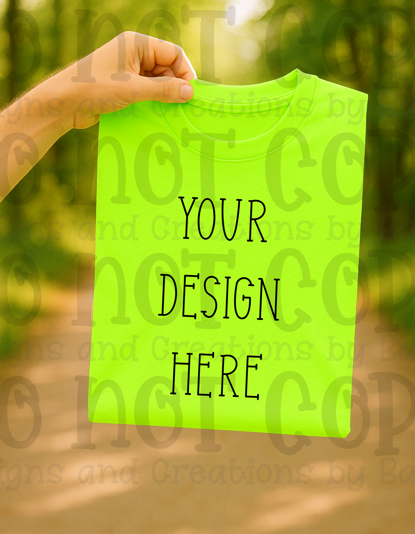 Lifestyle with Road Holding Folded Tshirt Apparel Mock Ups