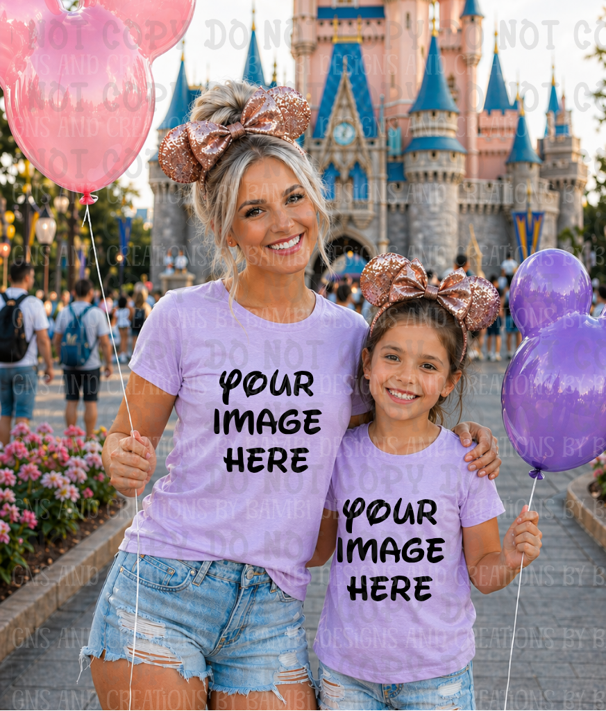 Disney Princess- Mommy and Me Gildan Apparel Mock Ups