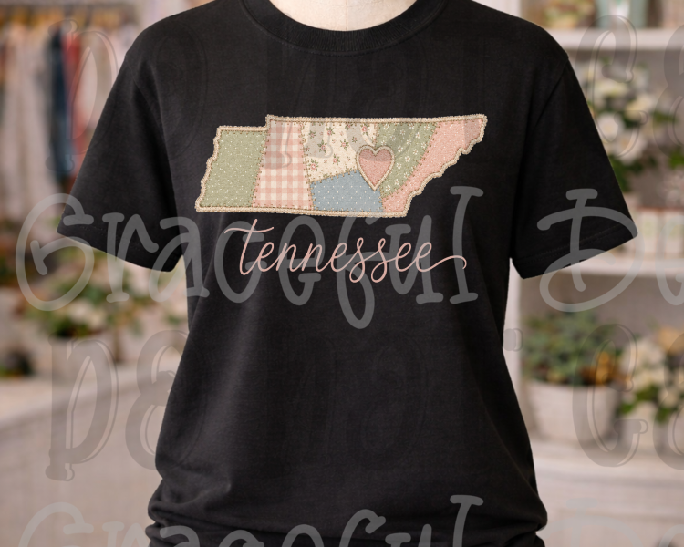 Faux Embroidery Patchwork States Collection