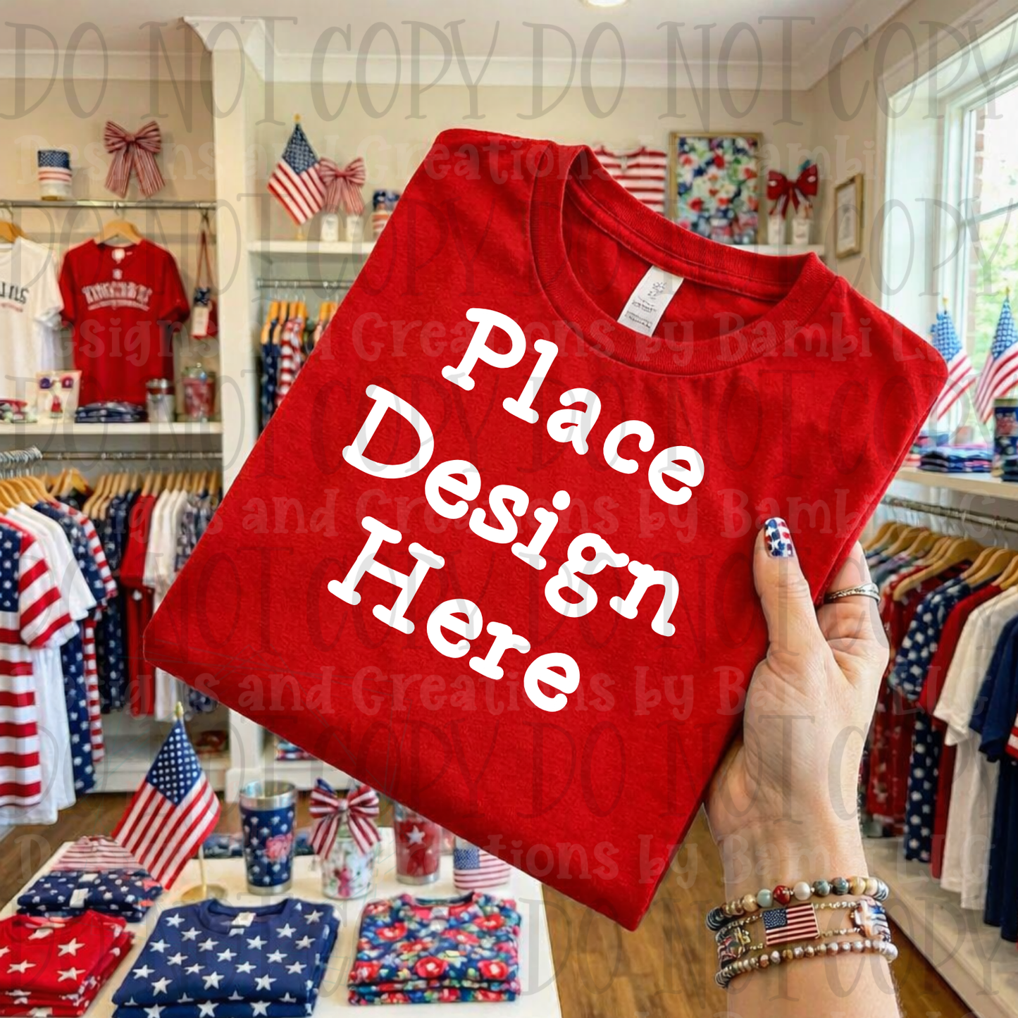 Variety of Patriotic Scenes and Theme Apparel Mock Ups (Various Brands)