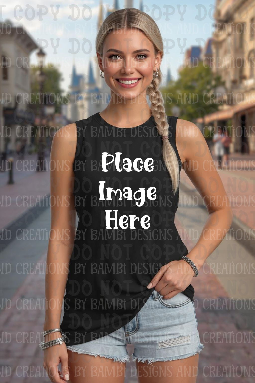 Variety of Theme Park Gildan Tank Top Apparel Mock Ups