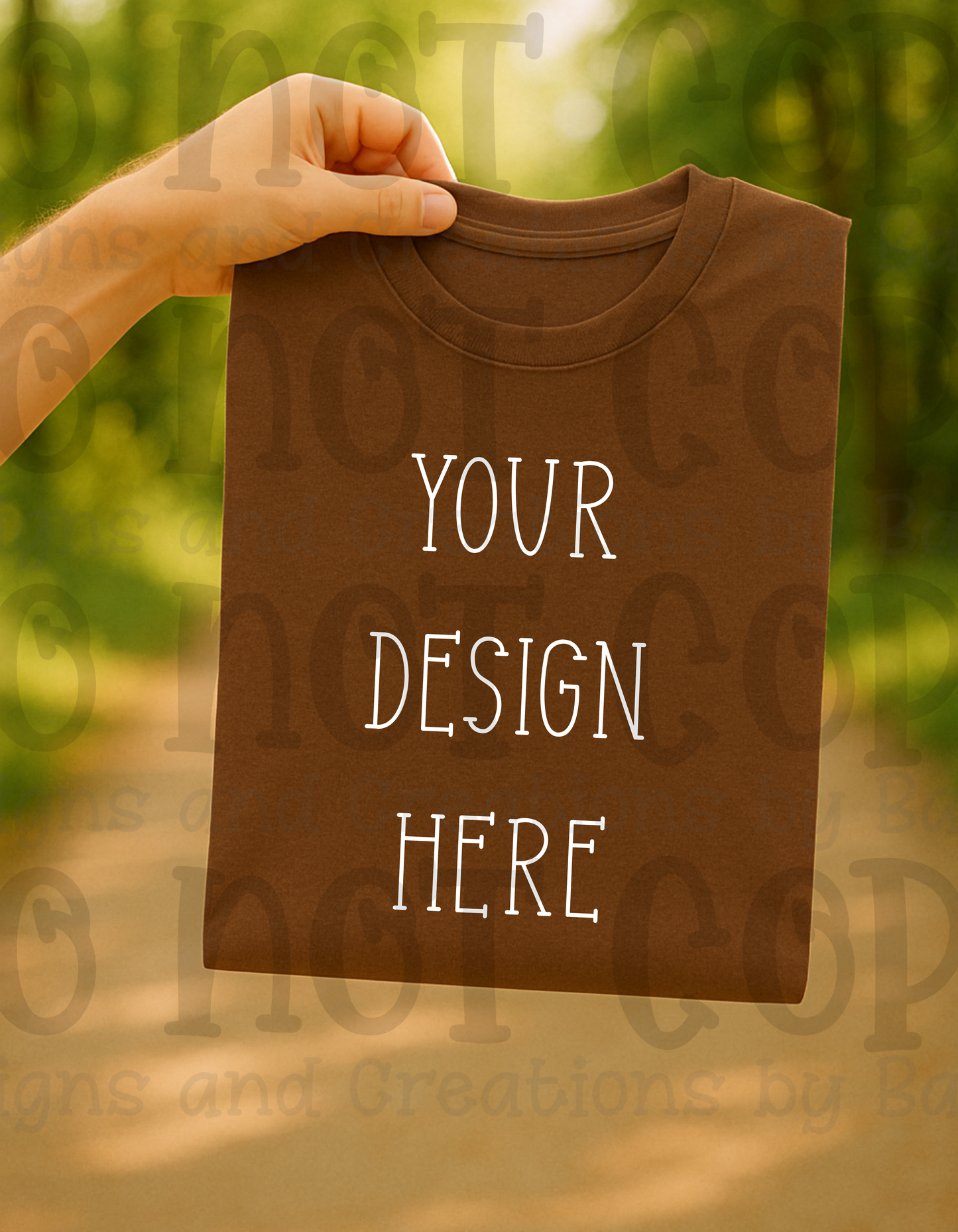 Lifestyle with Road Holding Folded Tshirt Apparel Mock Ups
