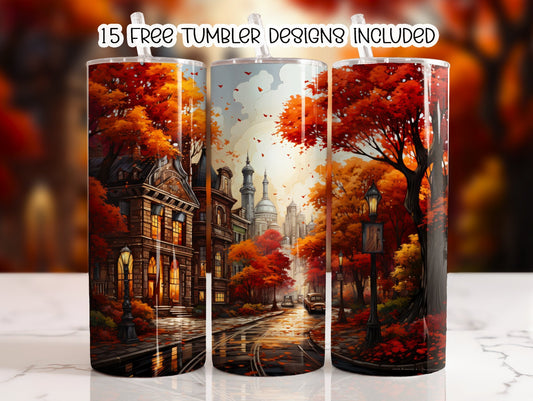 One Fall Morning 20 oz Skinny Sublimation Tumbler
