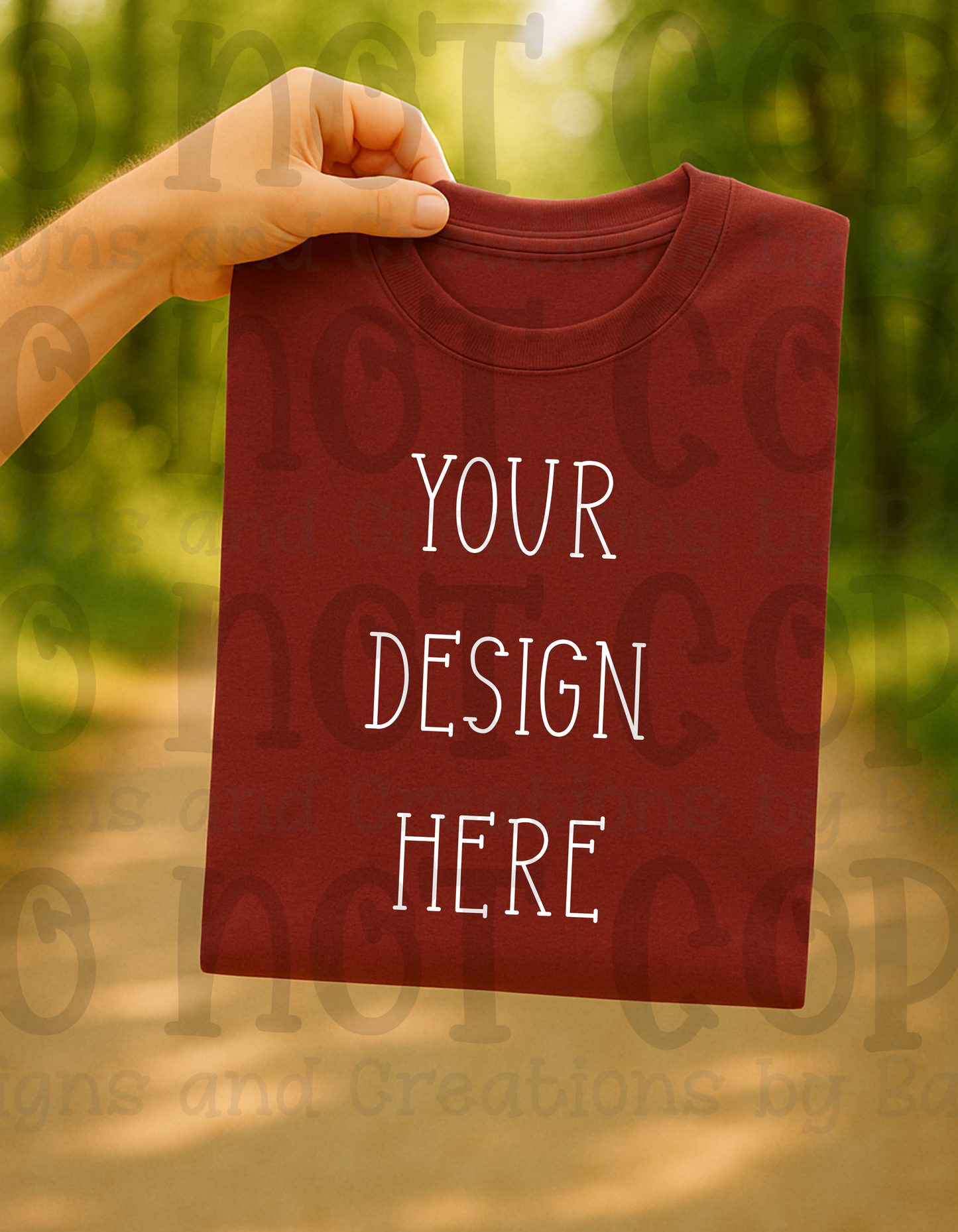 Lifestyle with Road Holding Folded Tshirt Apparel Mock Ups