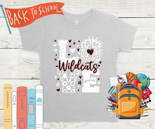 Love Wildcats in White and Maroon