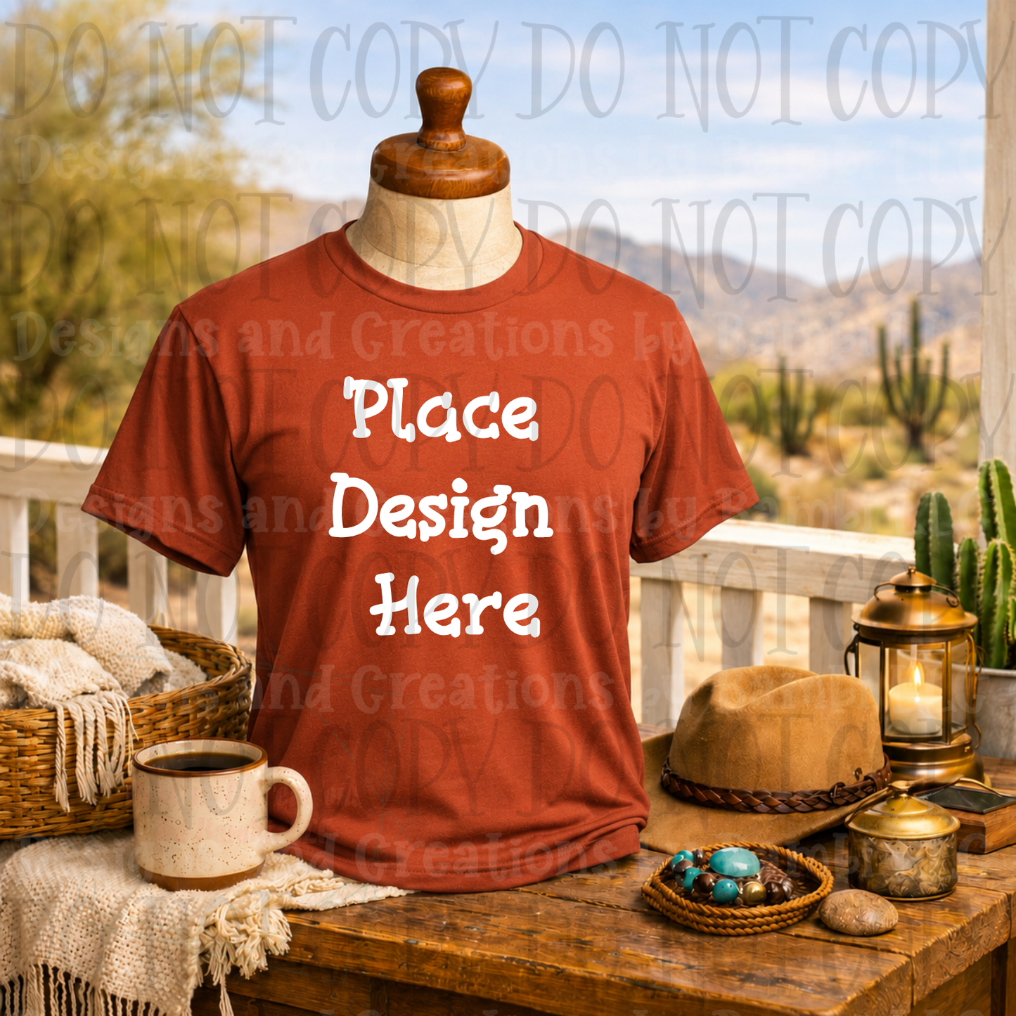 Variety of Western Style Themes and Scene Apparel Mock Ups (Various Brands)