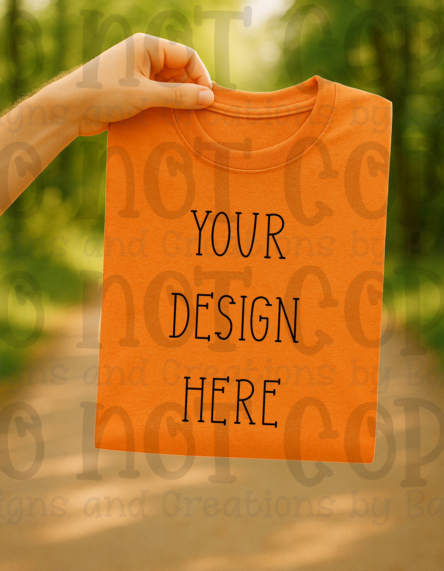 Lifestyle with Road Holding Folded Tshirt Apparel Mock Ups