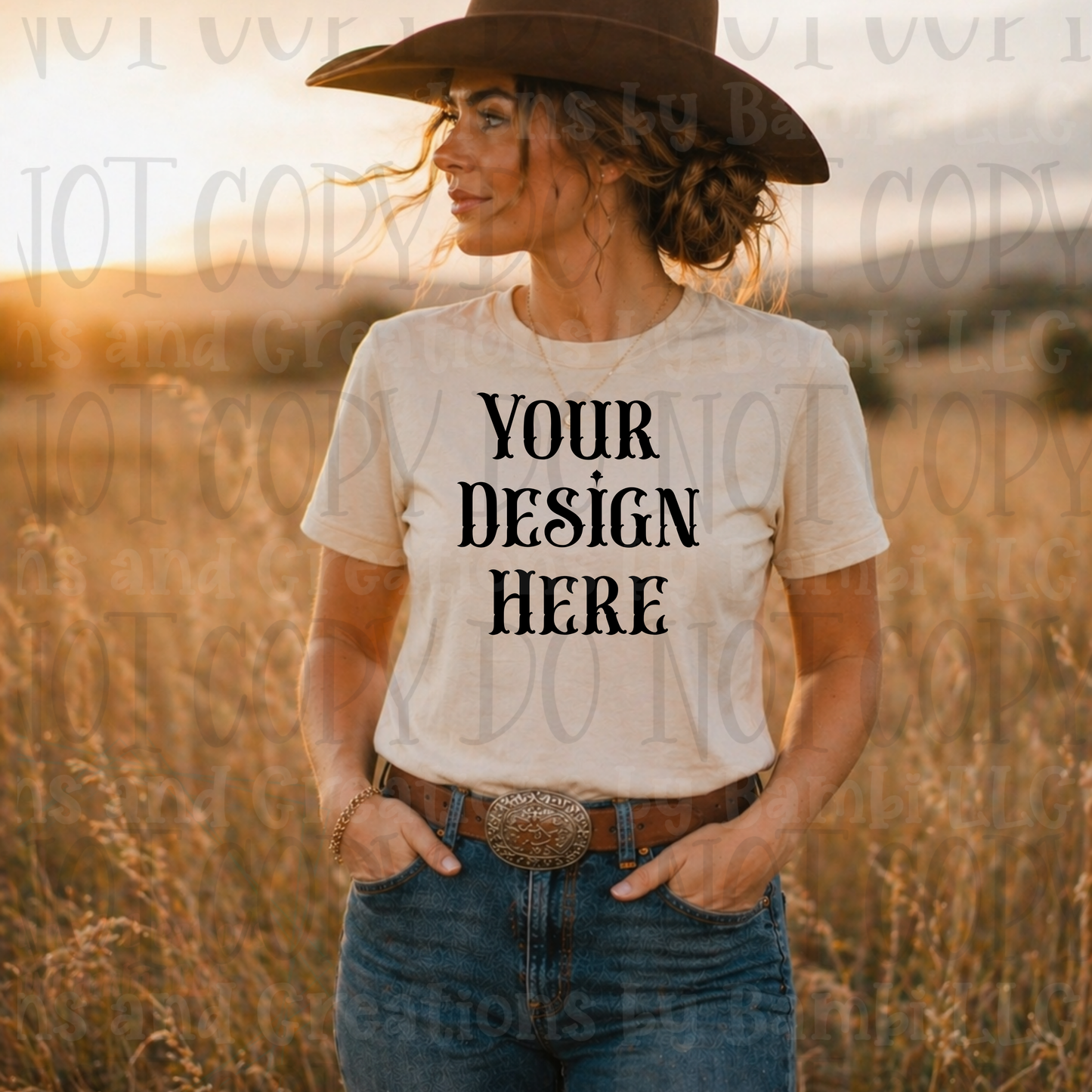 Western Mama in Fields Apparel Mock Ups (Bella Canvas, Comfort Colors, and Gildan Brands)
