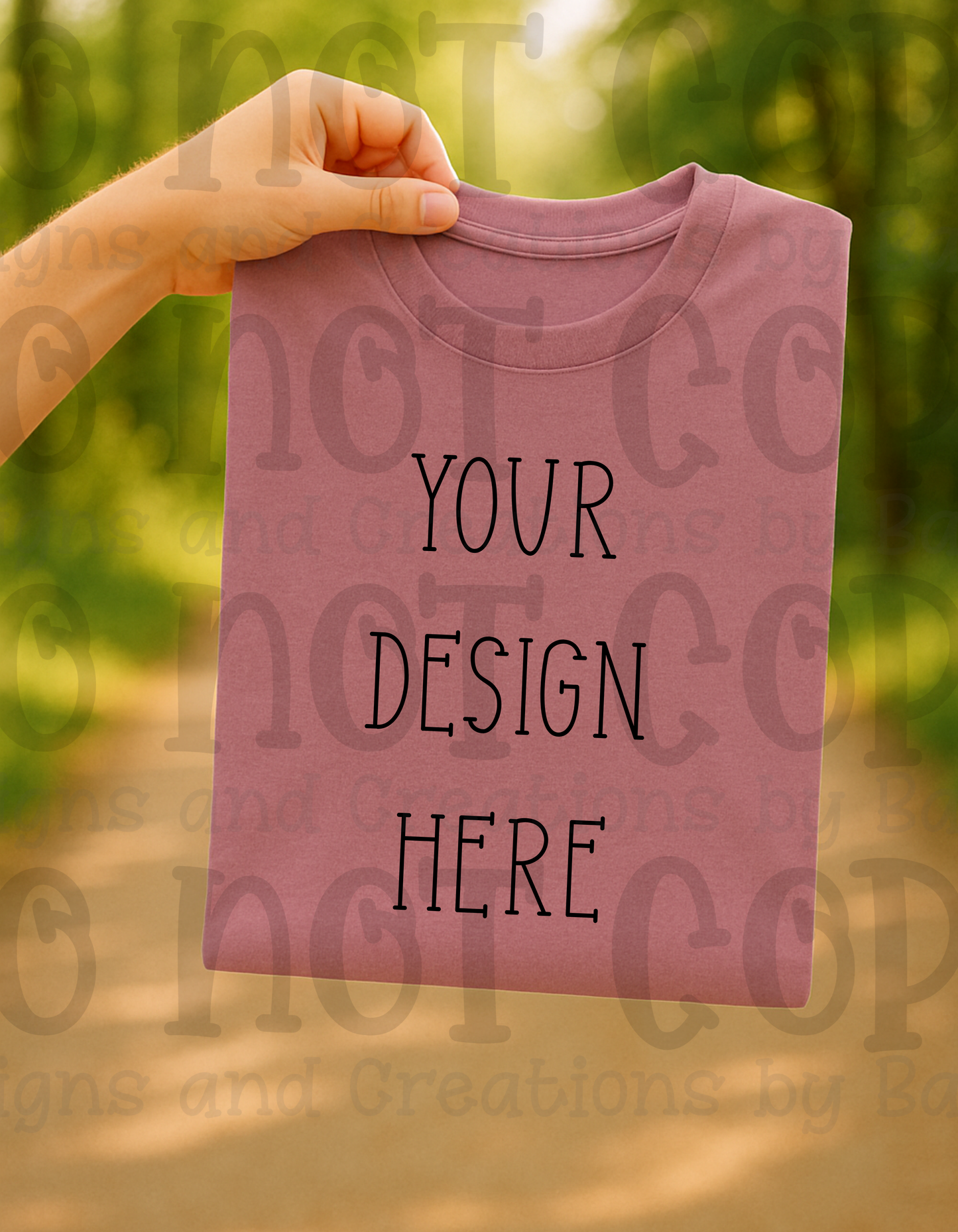 Lifestyle with Road Holding Folded Tshirt Apparel Mock Ups