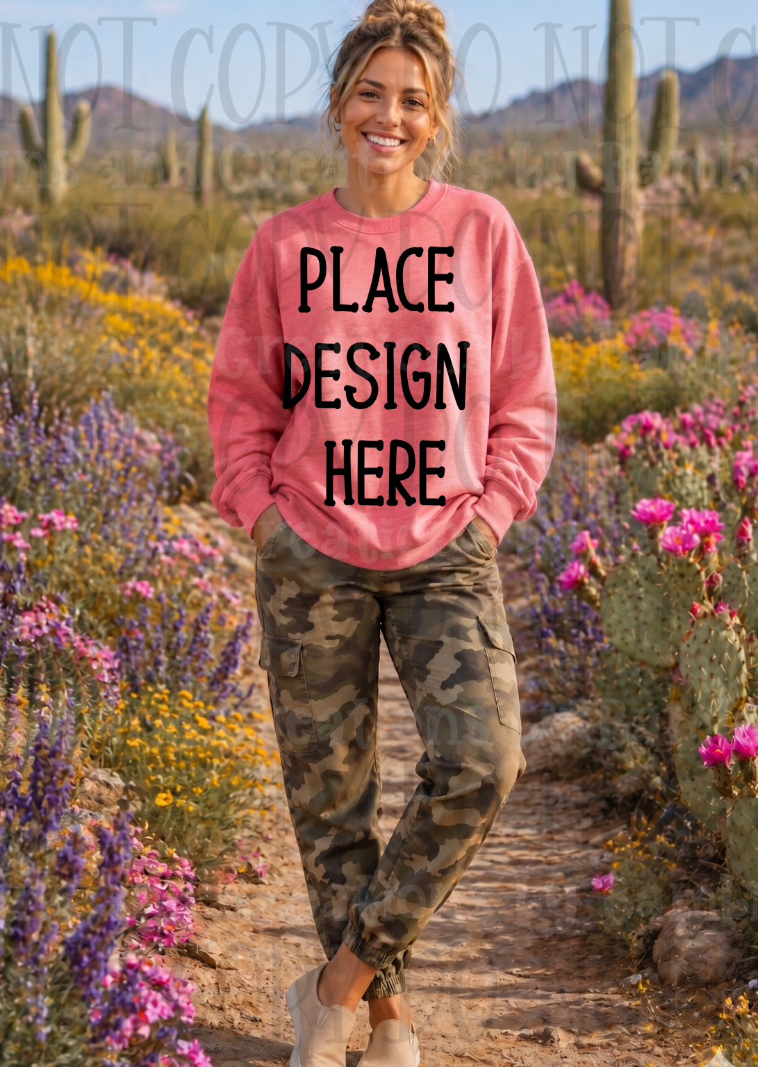 Desert Scene Apparel Mock Ups (Gildan Brand)