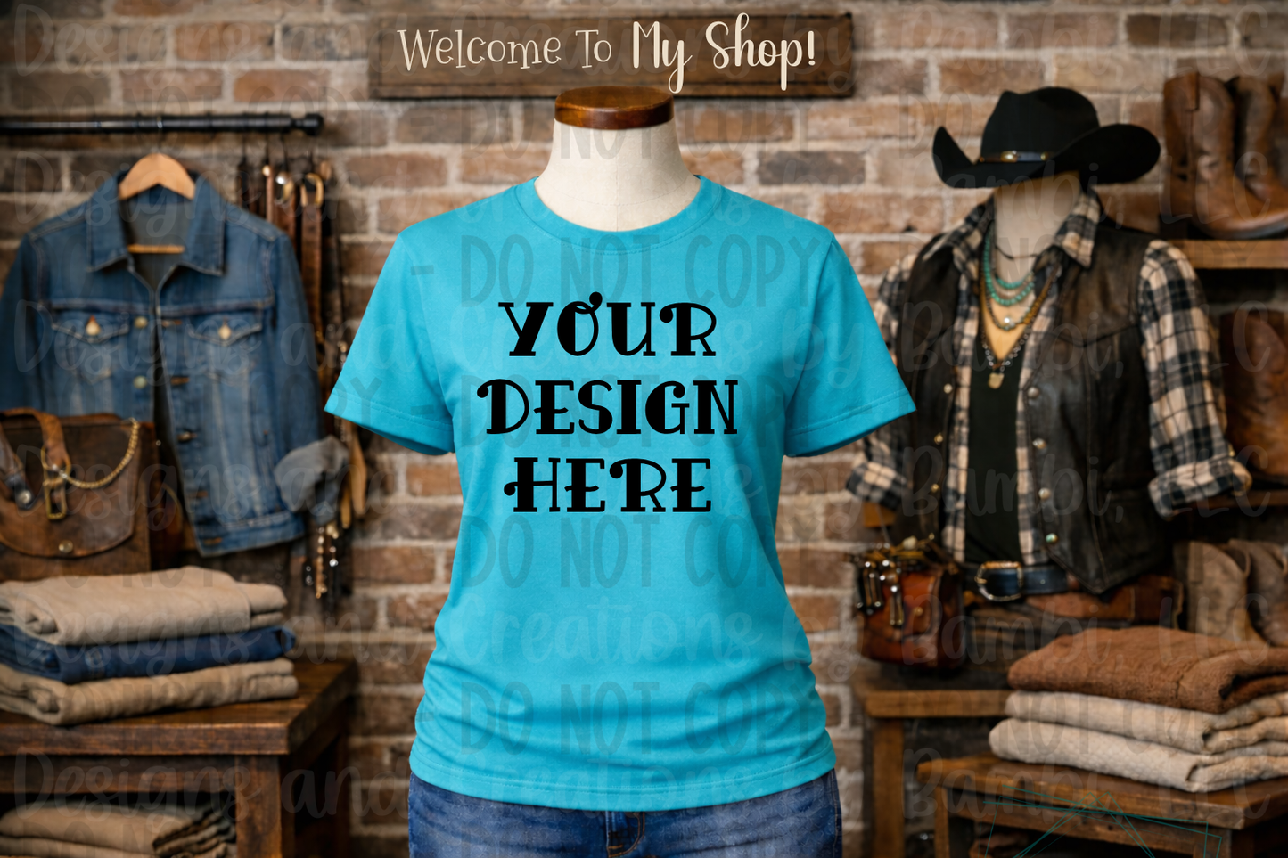 Western Themed Gildan Apparel Mock Ups