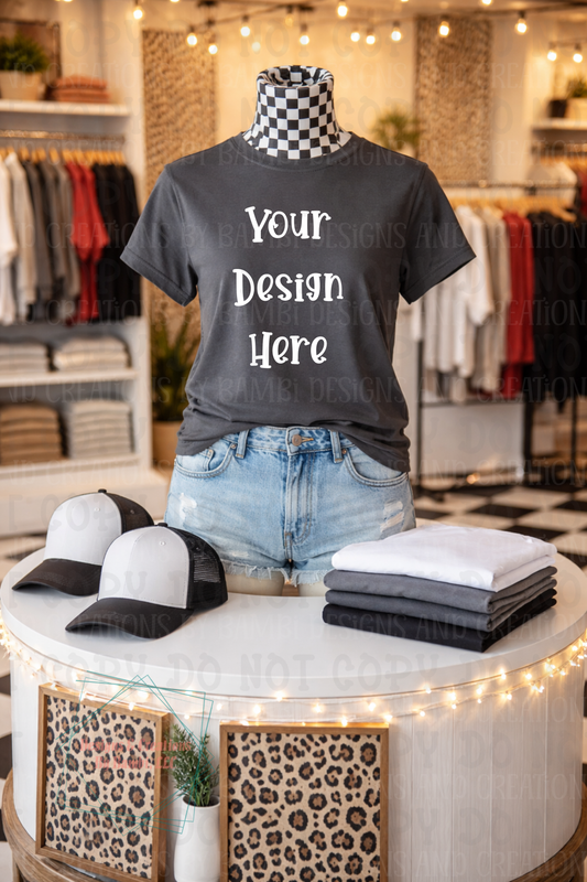 Boutique Checkered Style Tshirt Apparel Mock Ups