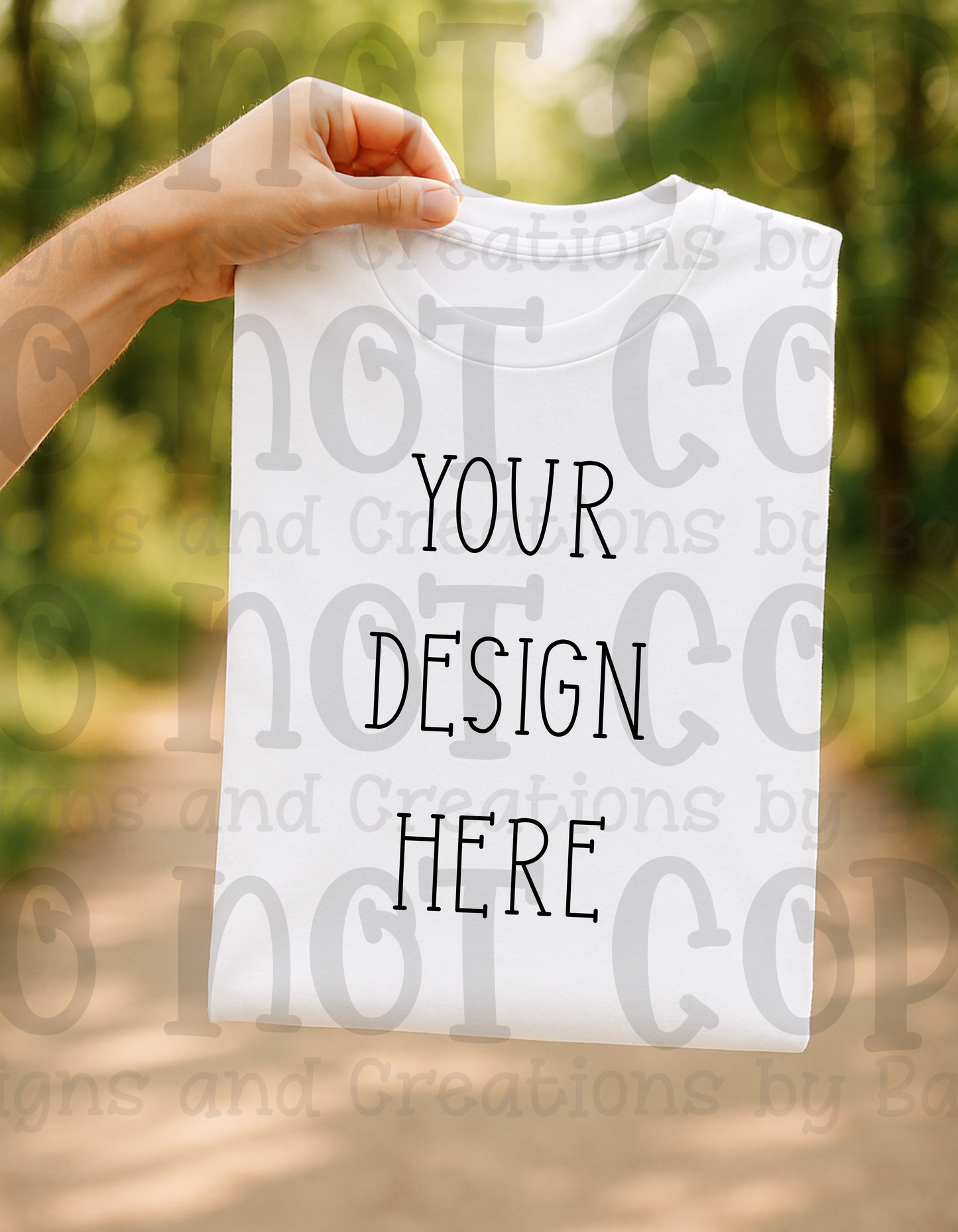 Lifestyle with Road Holding Folded Tshirt Apparel Mock Ups