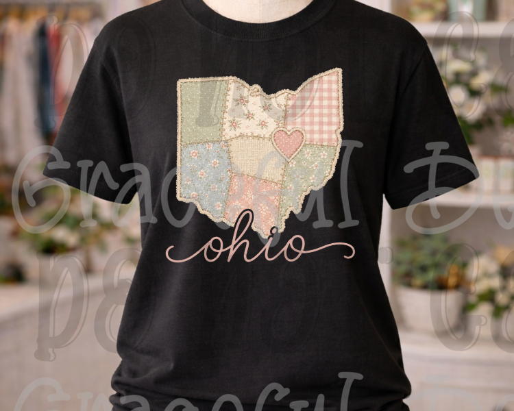 Faux Embroidery Patchwork States Collection