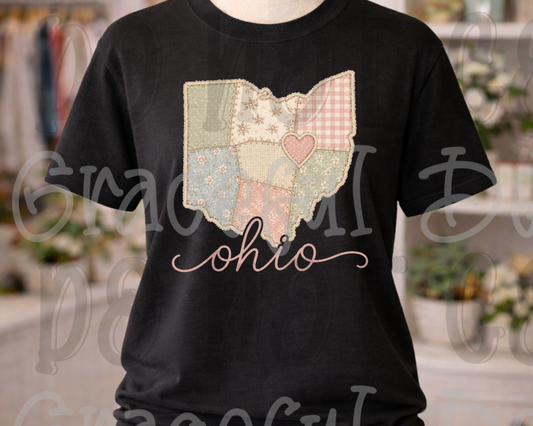 Faux Embroidery Patchwork States Collection