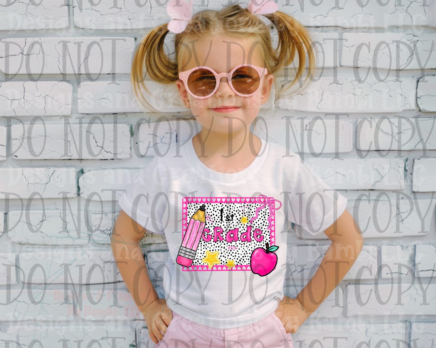 1st Grade Pink with Dalmatian Dots
