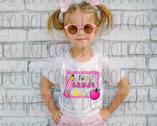 1st Grade Pink with Dalmatian Dots