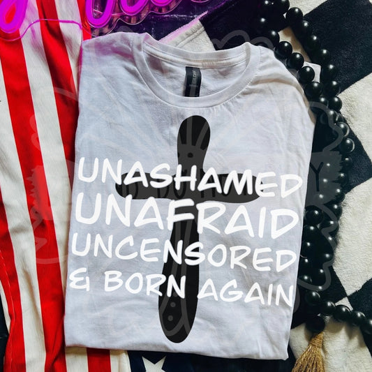 Unashamed Unafraid White Font