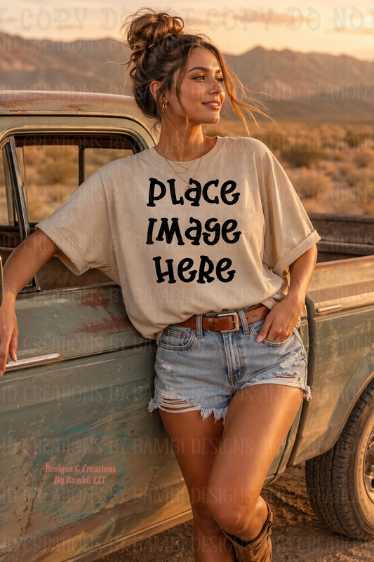 Boutique Themed Outdoor Lifestyle Scene Gildan Apparel Mock Ups