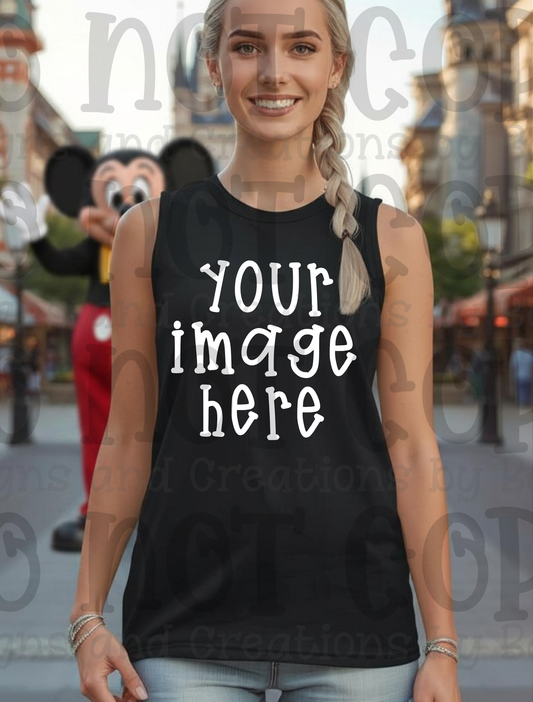 Disney Theme Park with Mouse Apparel Mock Ups