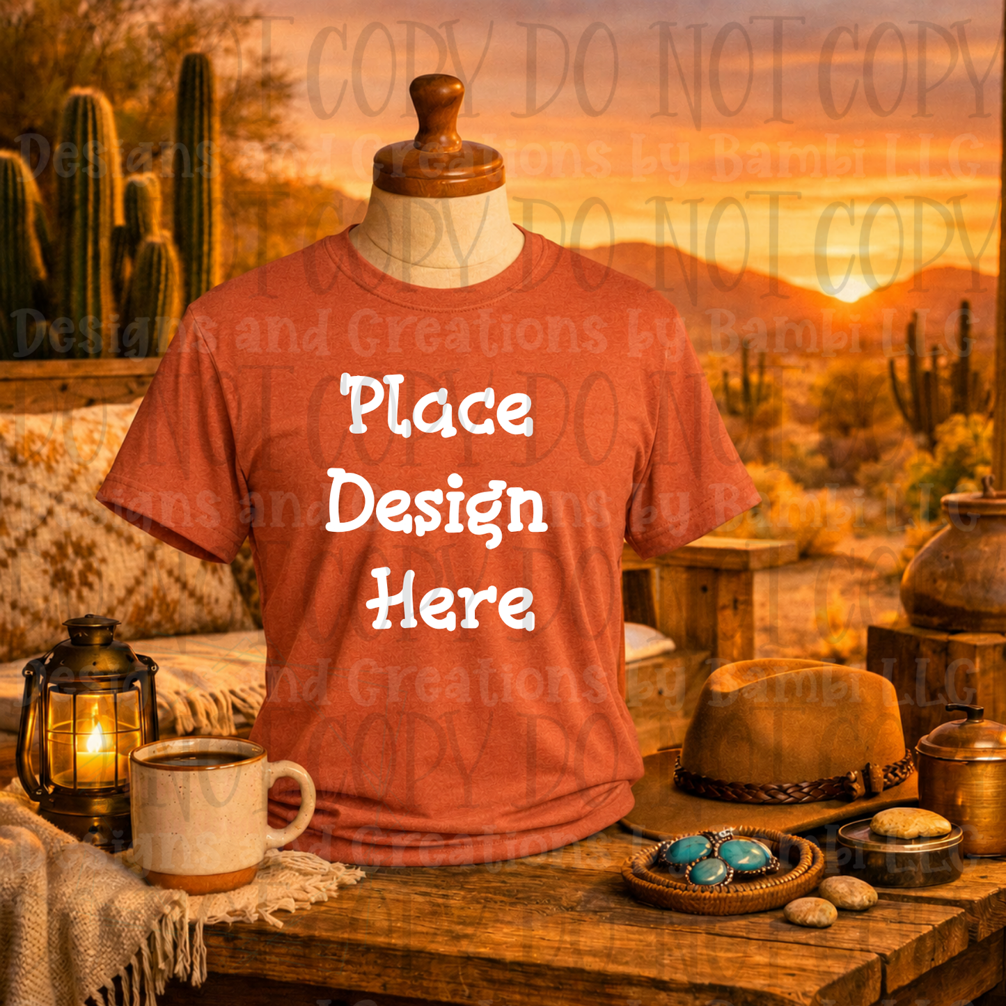 Variety of Western Style Themes and Scene Apparel Mock Ups (Various Brands)