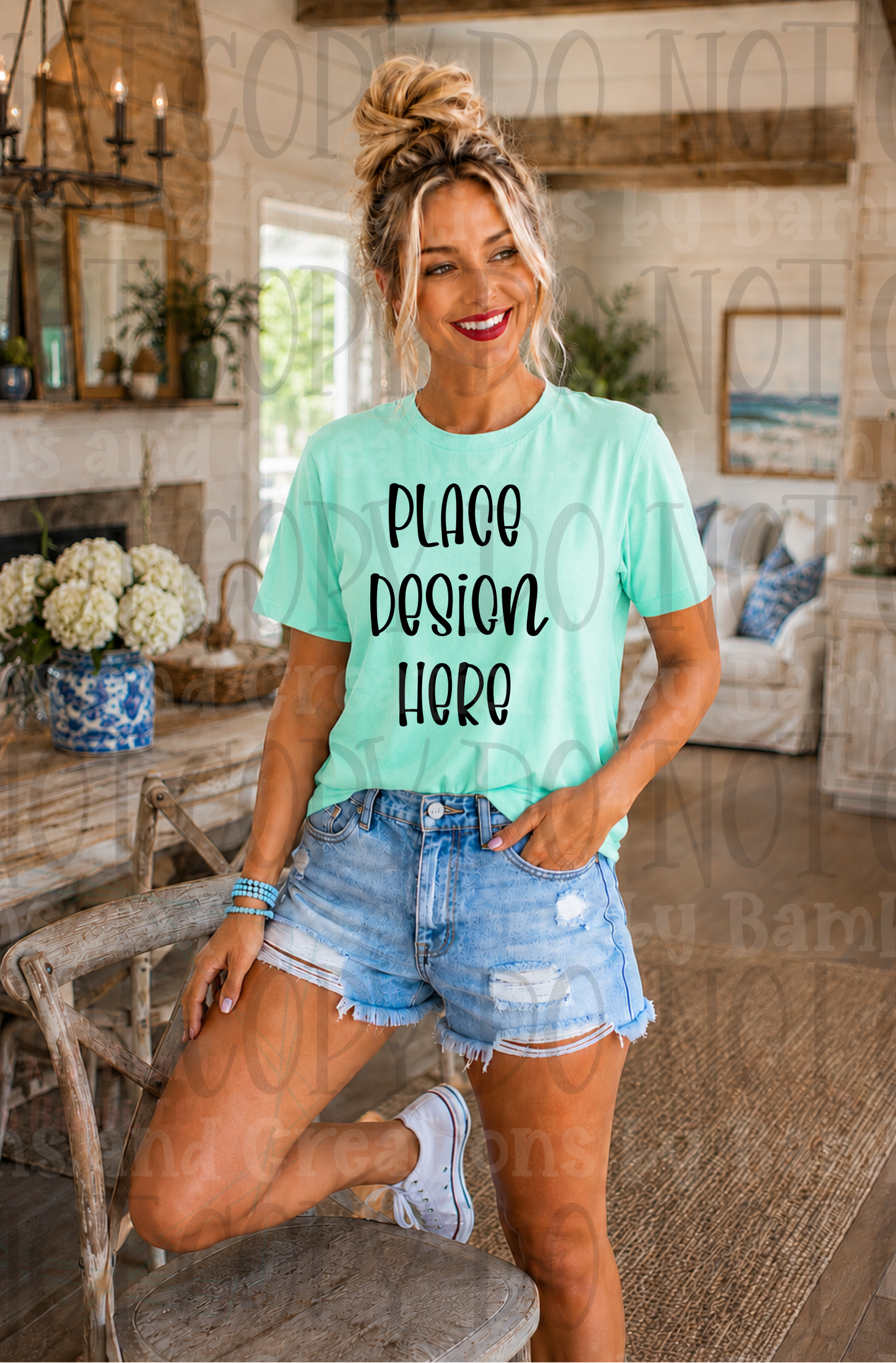 Variety of Boho Style Apparel Mock Ups (Bella Canvas and Gildan Brands)
