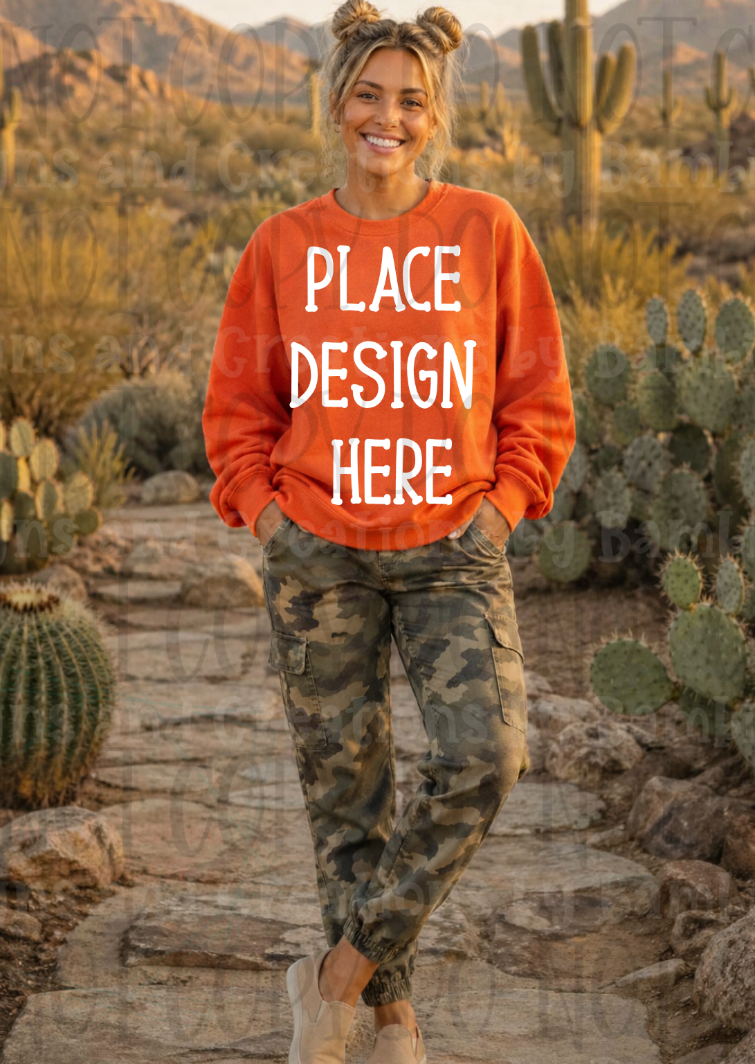 Desert Scene Apparel Mock Ups (Gildan Brand)