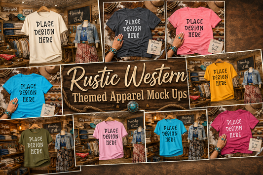 Rustic Western Style Gildan Apparel Mock Ups