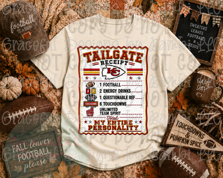 Faux Embroidery Tailgate Receipt Football Collection