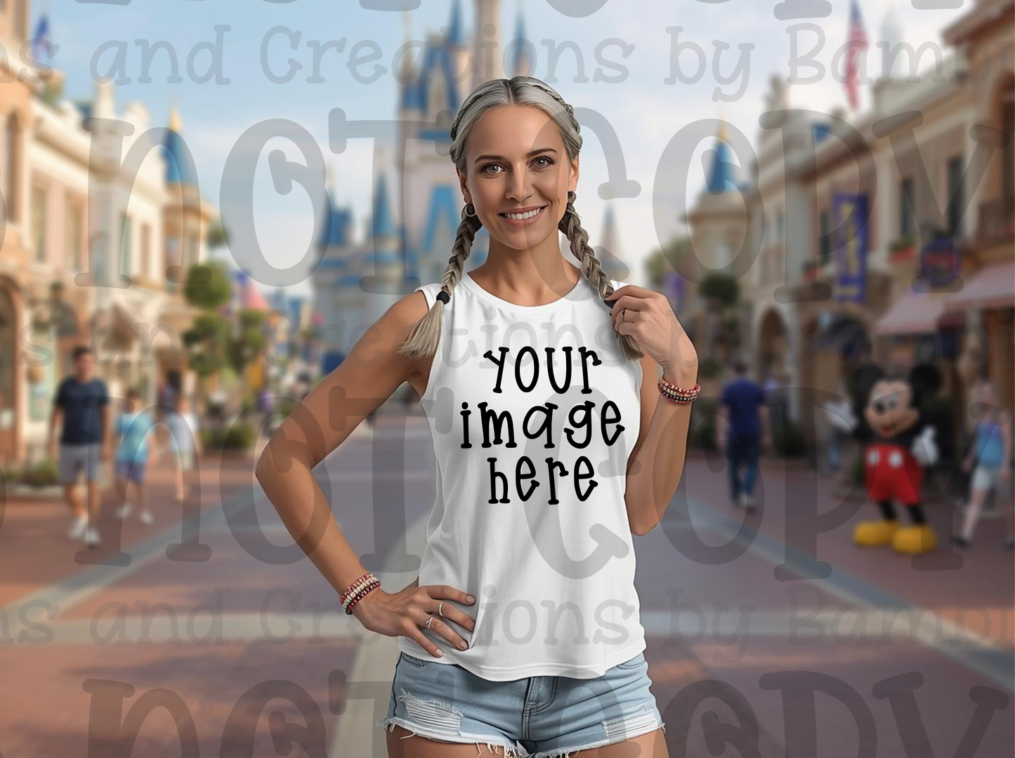 Disney Theme Park with Mouse Apparel Mock Ups