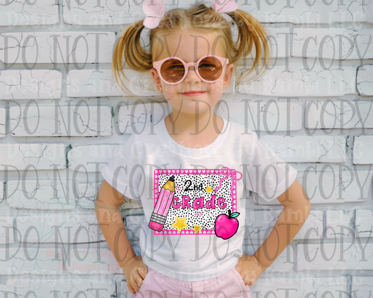 2nd Grade Pink with Dalmatian Dots