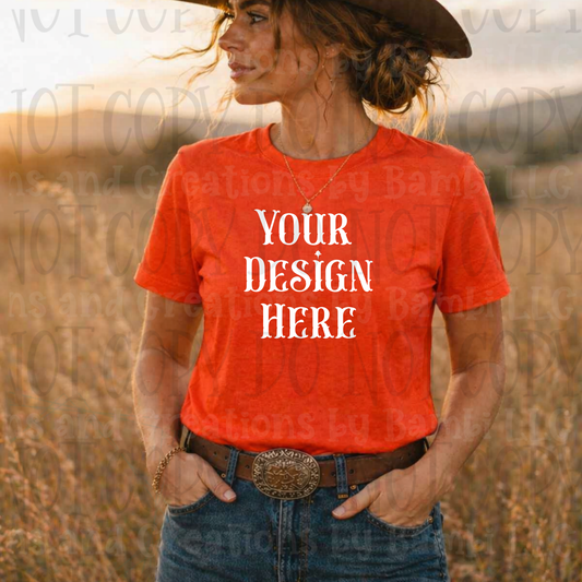 Western Mama in Fields Apparel Mock Ups (Bella Canvas, Comfort Colors, and Gildan Brands)