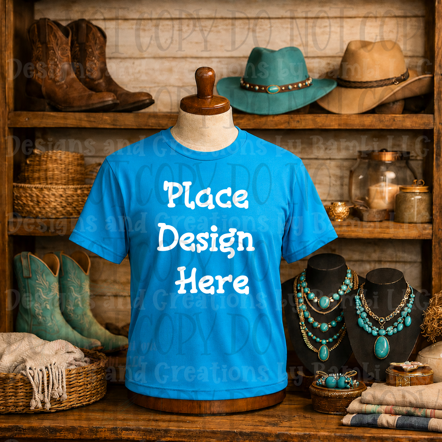 Variety of Western Style Themes and Scene Apparel Mock Ups (Various Brands)