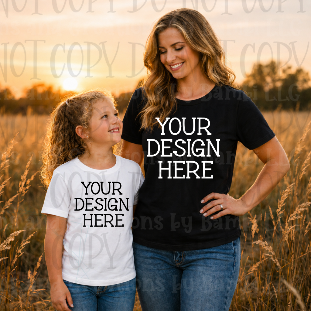 Mommy and Me Boutique Themed Apparel Mock Ups