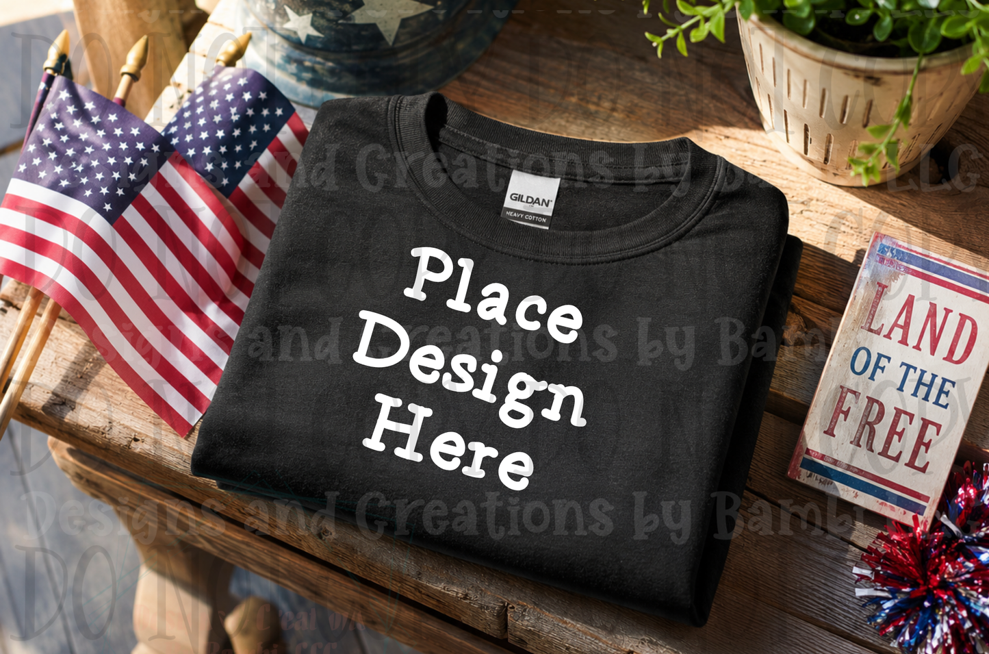 Variety of Patriotic Scenes and Theme Apparel Mock Ups (Various Brands)