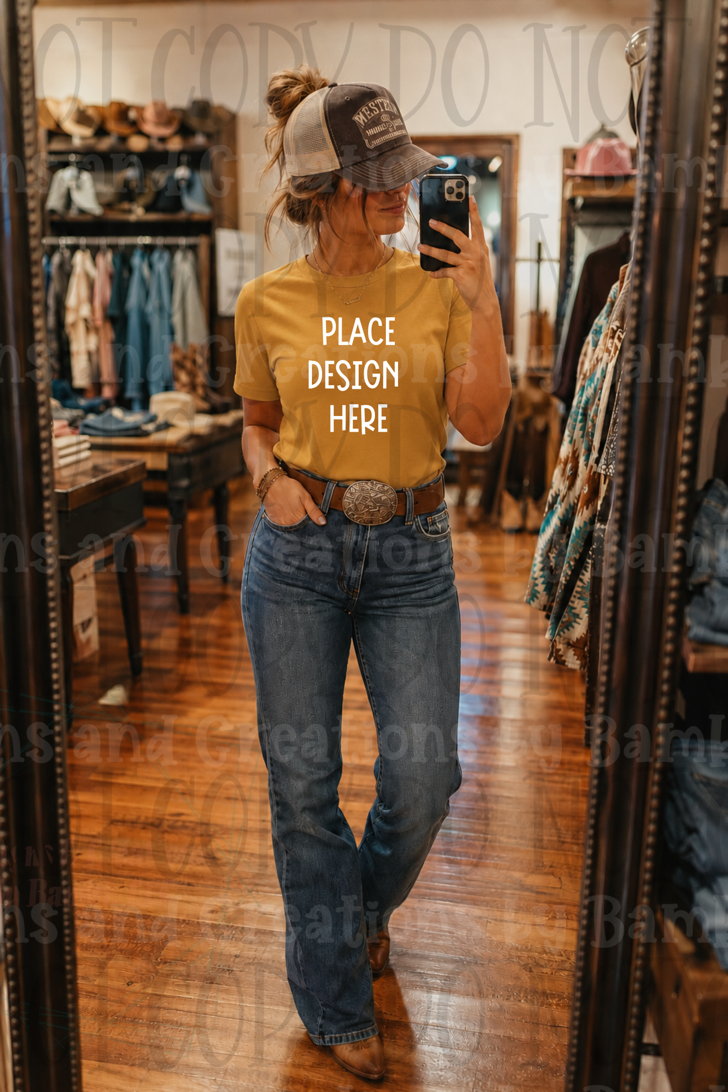 Western Mama Themed Apparel Mock Ups (Bella Canvas, Comfort Colors, and Gildan Brands)