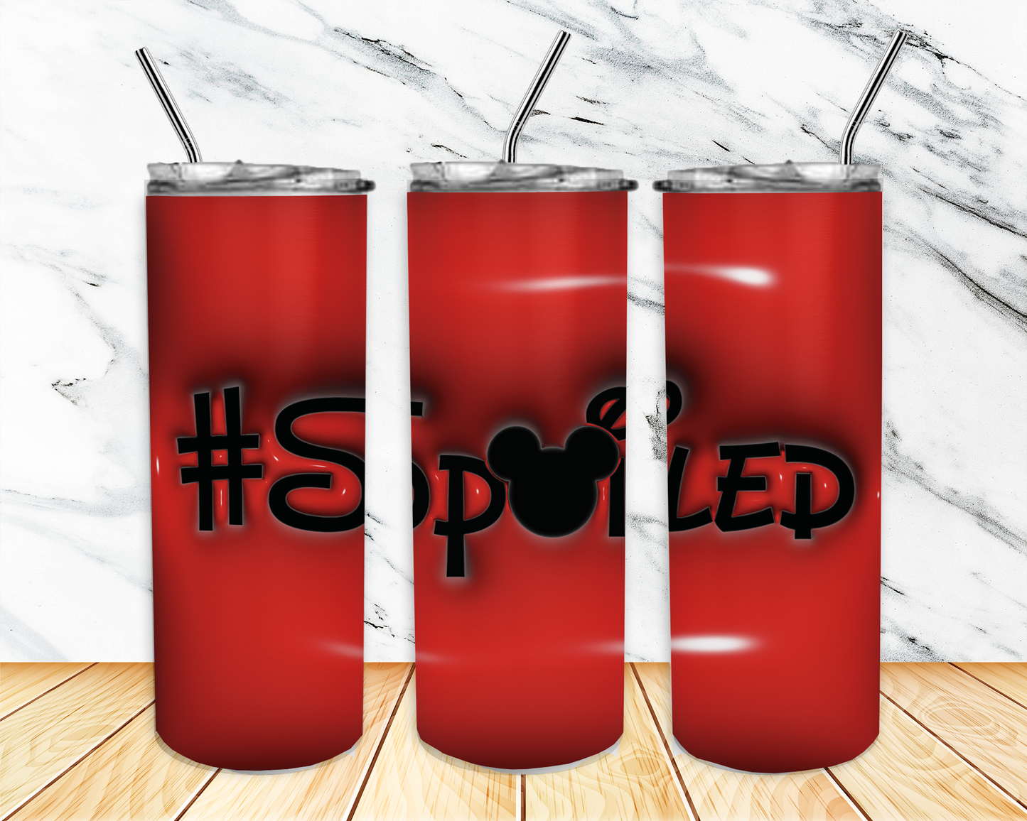 3D Puff Disney Spoiled 20 oz Skinny Sublimation Tumbler