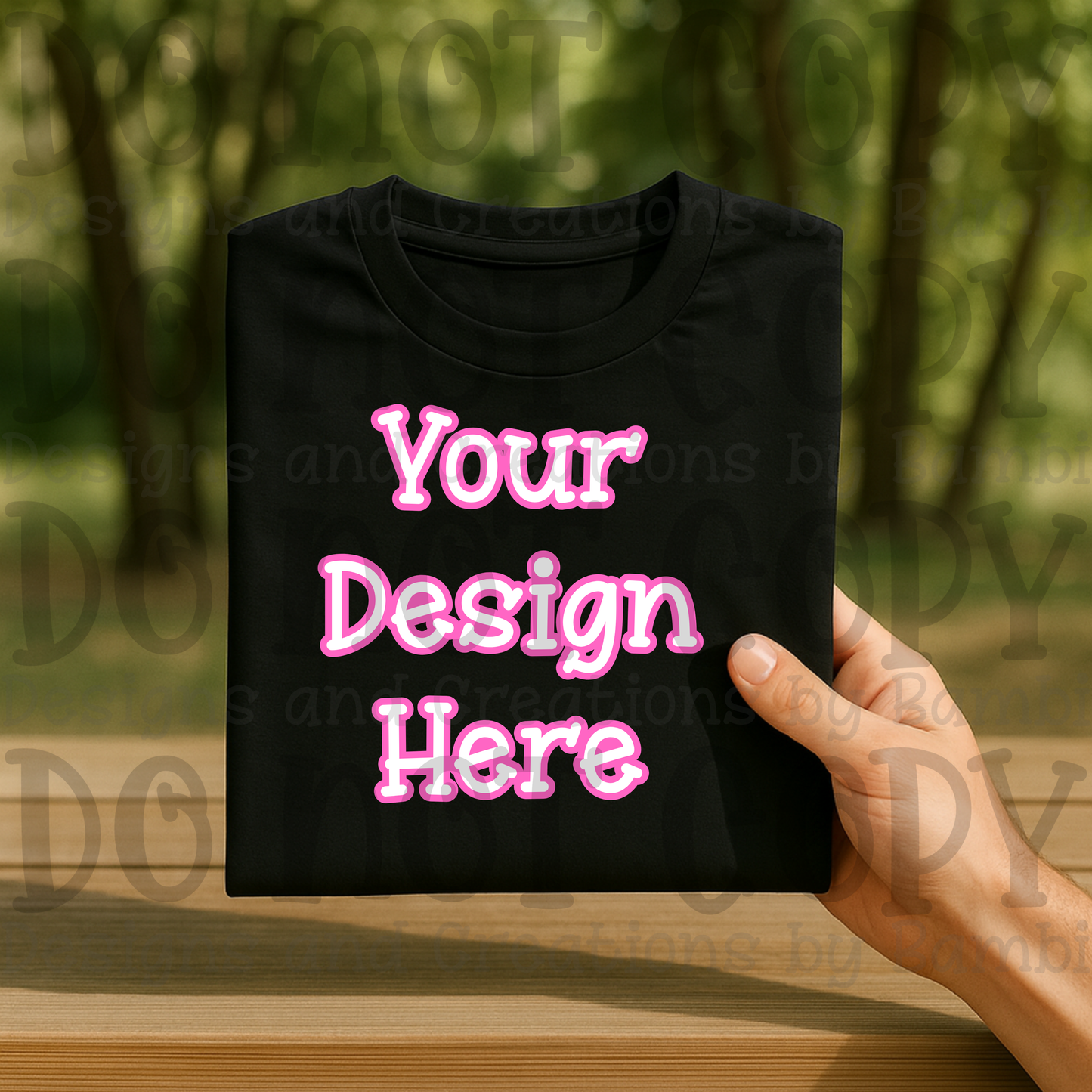 Lifestyle Holding Folded Tshirt Apparel Mock Ups