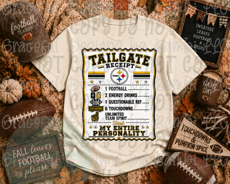 Faux Embroidery Tailgate Receipt Football Collection
