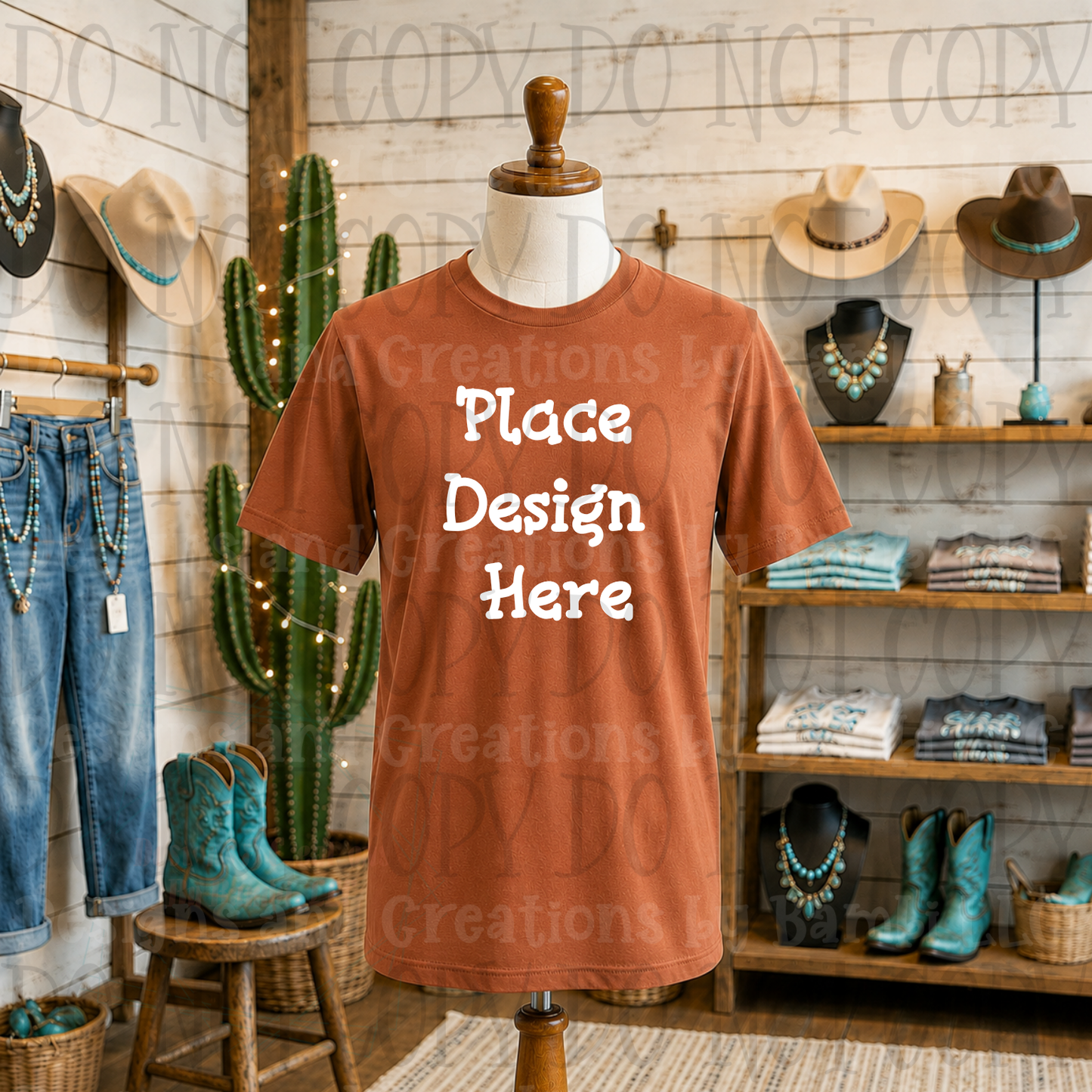 Variety of Western Style Themes and Scene Apparel Mock Ups (Various Brands)