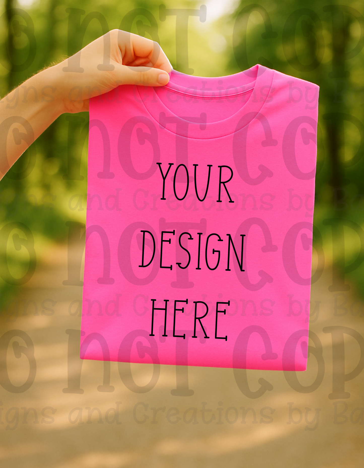 Lifestyle with Road Holding Folded Tshirt Apparel Mock Ups