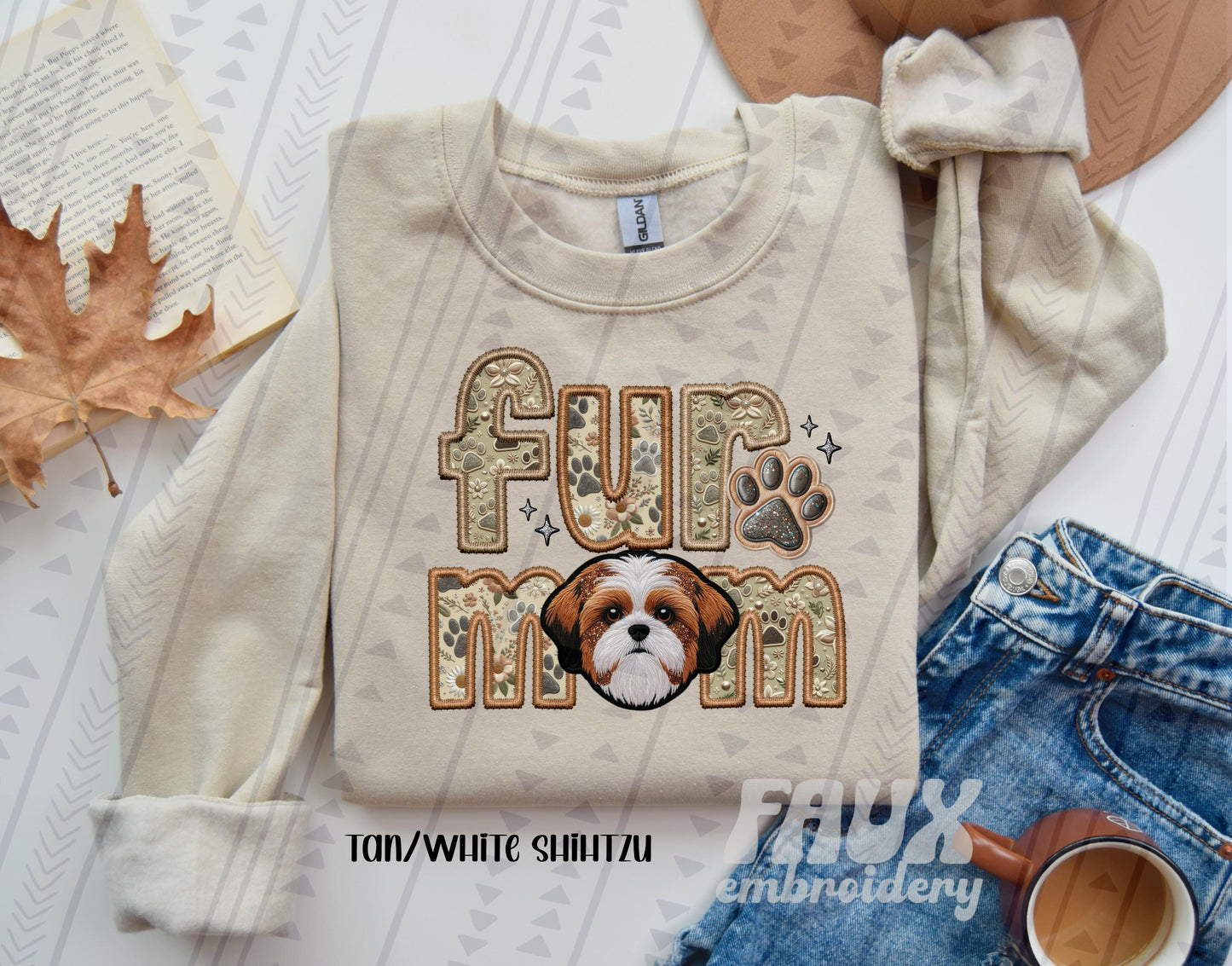 Fur Mom Faux Embroidery and Fabric Dog Breed Collection