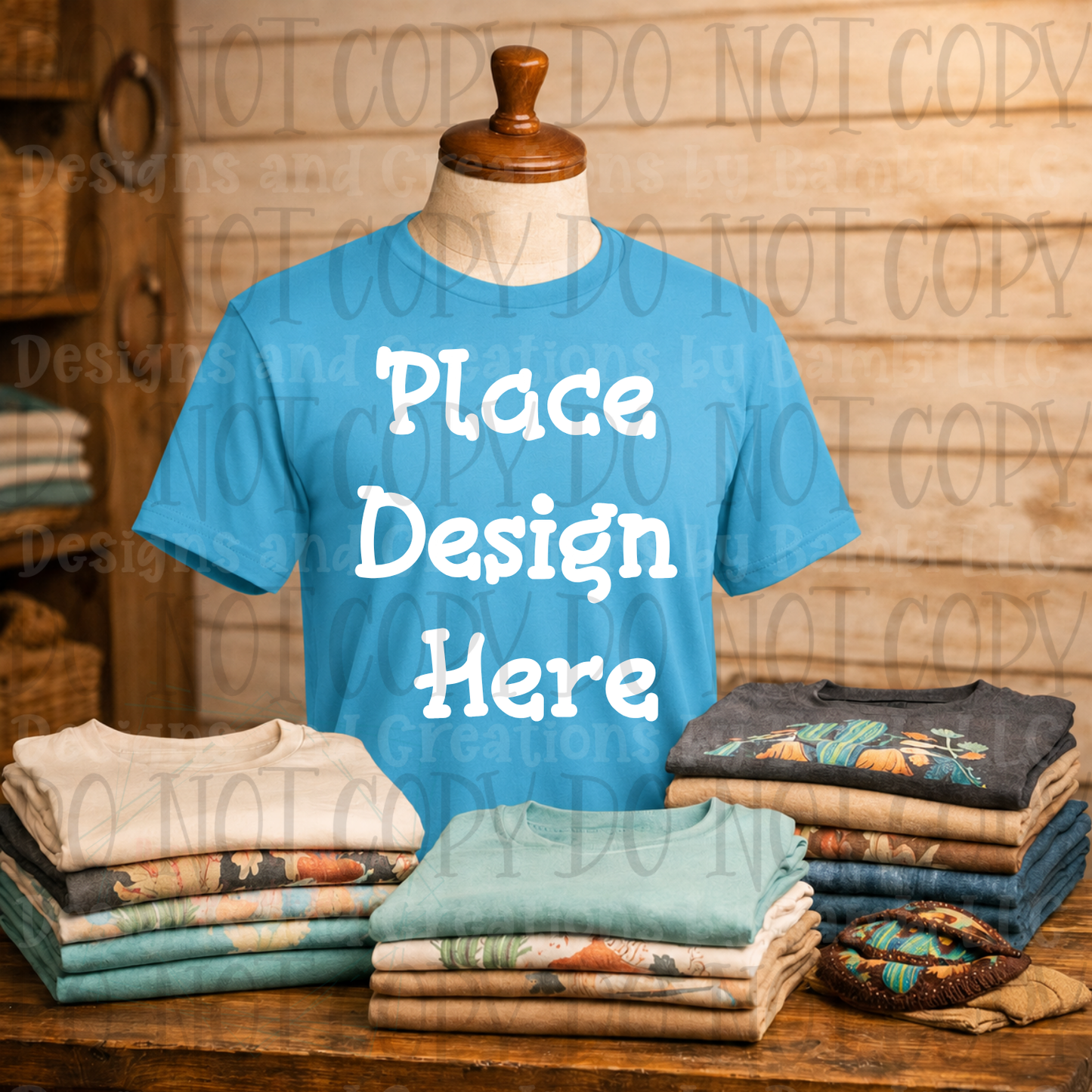 Variety of Western Style Themes and Scene Apparel Mock Ups (Various Brands)