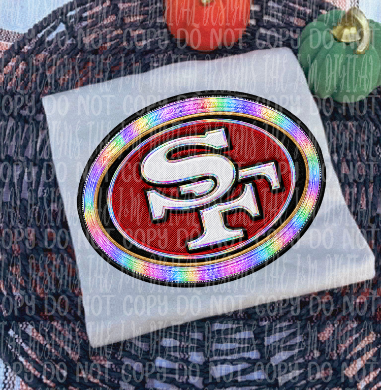 Faux Holographic Mascot Logo Football Collection