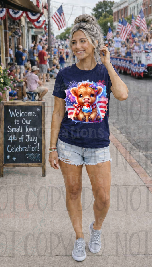 Patriotic Highland Cow
