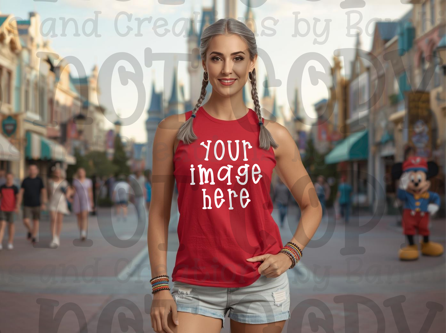 Disney Theme Park with Mouse Apparel Mock Ups