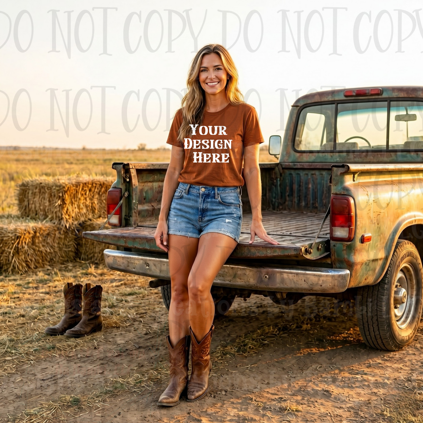 Western Mama with Truck Apparel Mock Ups (Bella Canvas and Gildan Brands)