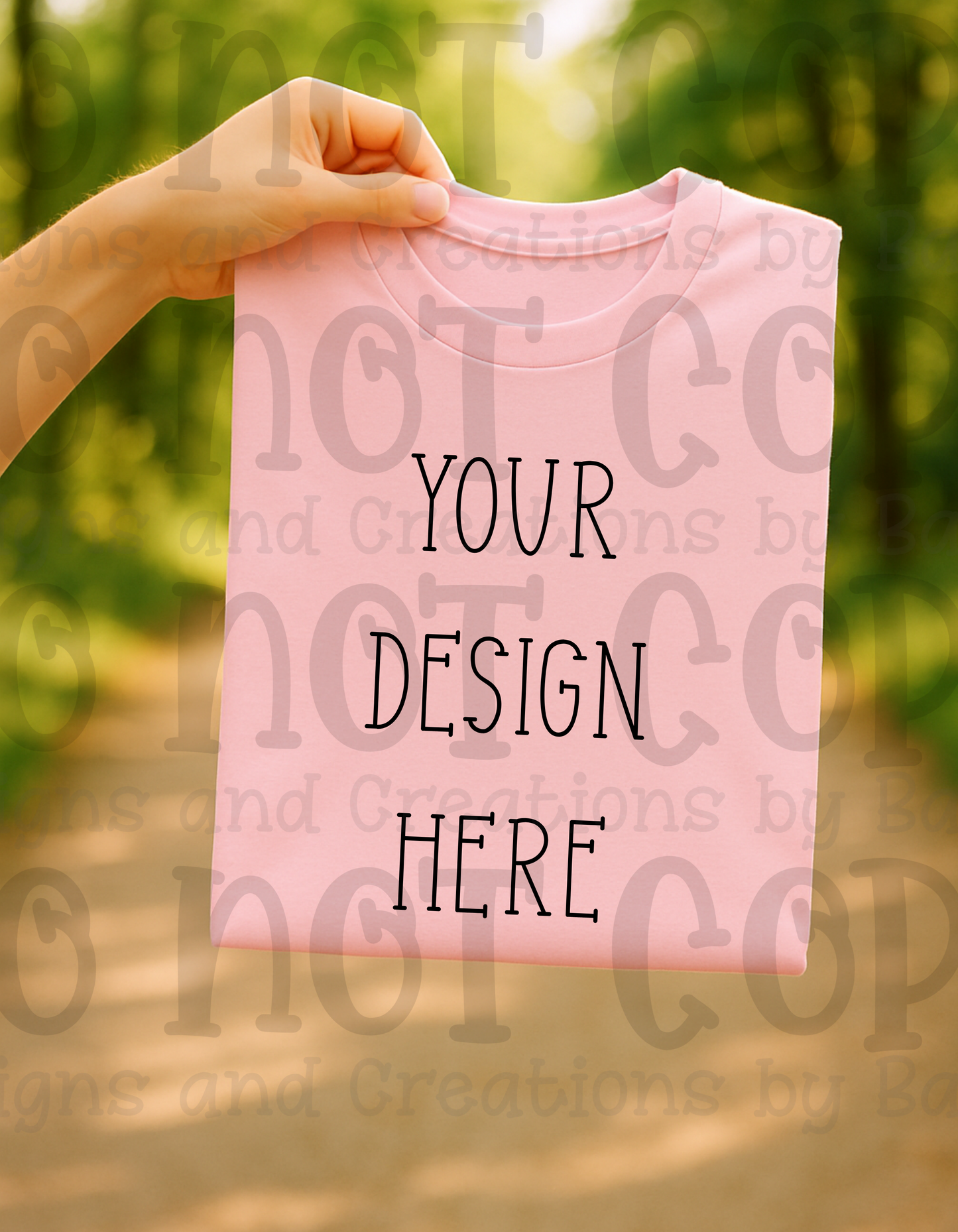 Lifestyle with Road Holding Folded Tshirt Apparel Mock Ups