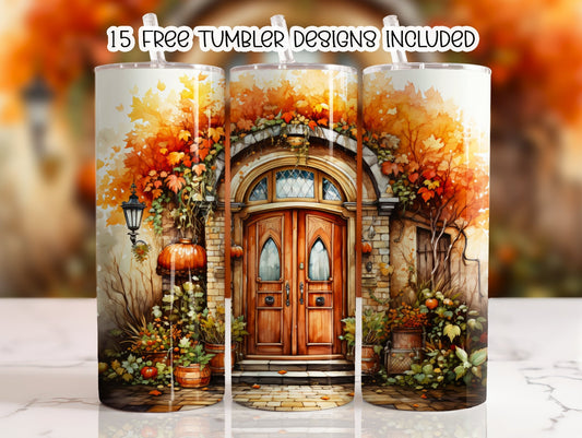 Welcome Home Fall Themed 20 oz Skinny Sublimation Tumbler